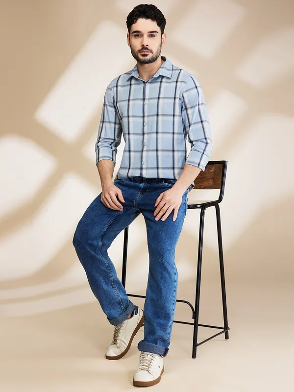 Being Human Mens-Top Shirts Blue Stone