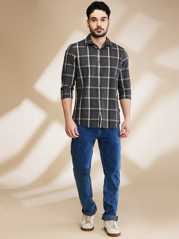Being Human Mens-Top Shirts Dark Grey