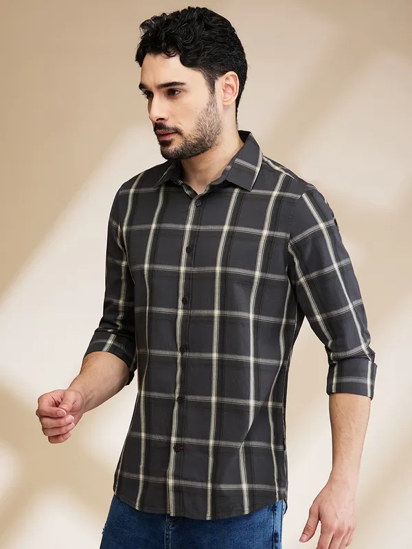 Being Human Mens-Top Shirts Dark Grey
