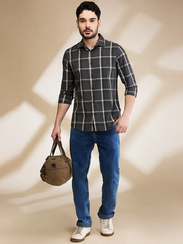 Being Human Mens-Top Shirts Dark Grey