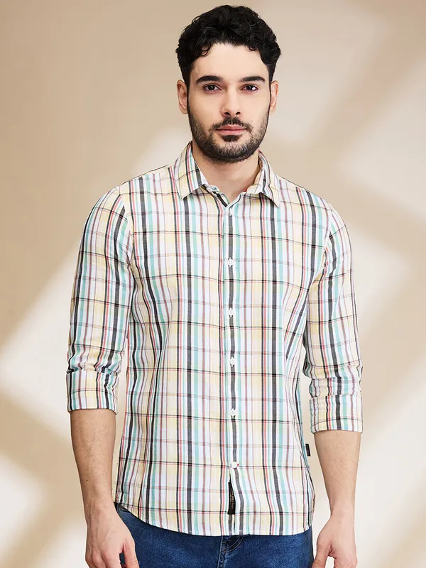 Being Human Clothing Mens-Top Shirts White/Yellow