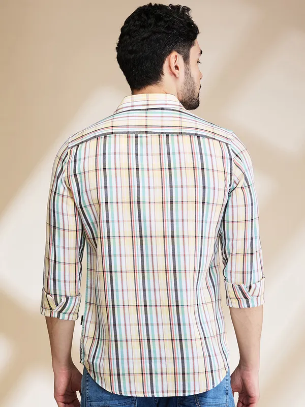 Being Human Clothing Mens-Top Shirts White/Yellow