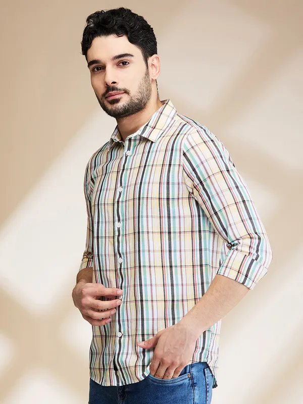 Being Human Clothing Mens-Top Shirts White/Yellow