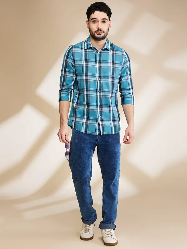 Being Human Clothing Mens-Top Shirts Teal