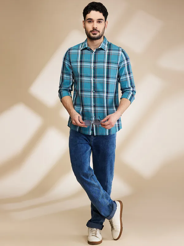 Being Human Clothing Mens-Top Shirts Teal