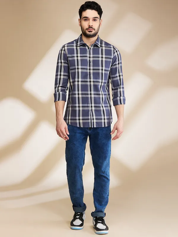 Being Human Mens-Top Shirts Steel Grey