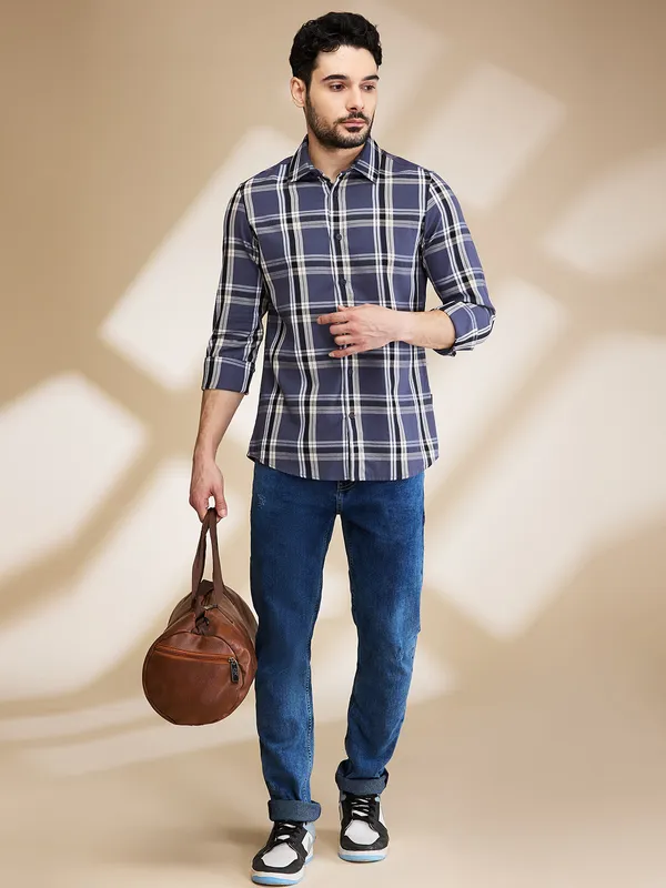 Being Human Mens-Top Shirts Steel Grey