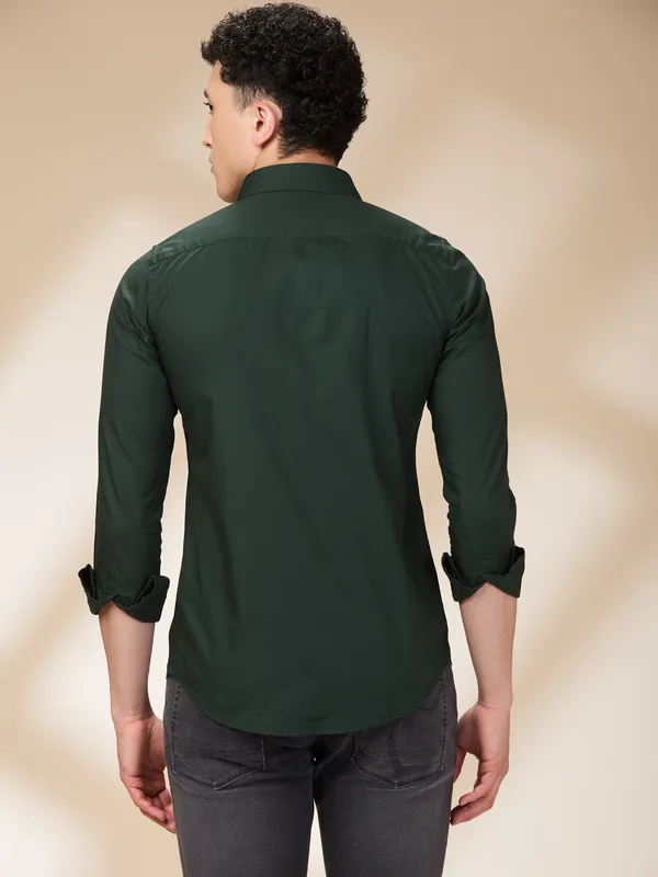 Being Human Clothing Mens-Top Shirts Bottle Green