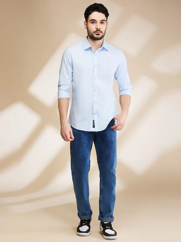 Being Human Clothing Mens-Top Shirts Lt.Blue