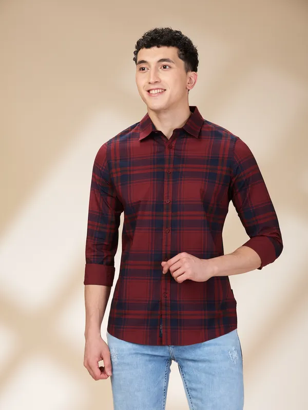 Being Human Clothing Mens-Top Shirts Maroon