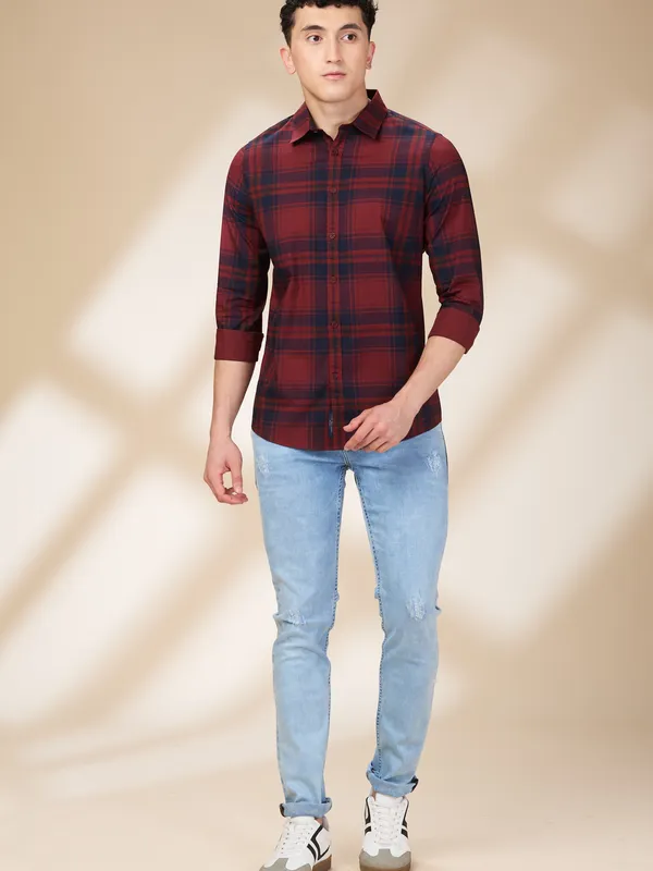 Being Human Clothing Mens-Top Shirts Maroon