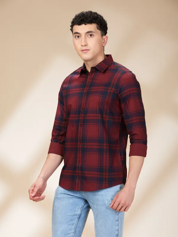 Being Human Clothing Mens-Top Shirts Maroon