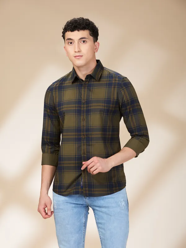 Being Human Clothing Mens-Top Shirts Olive