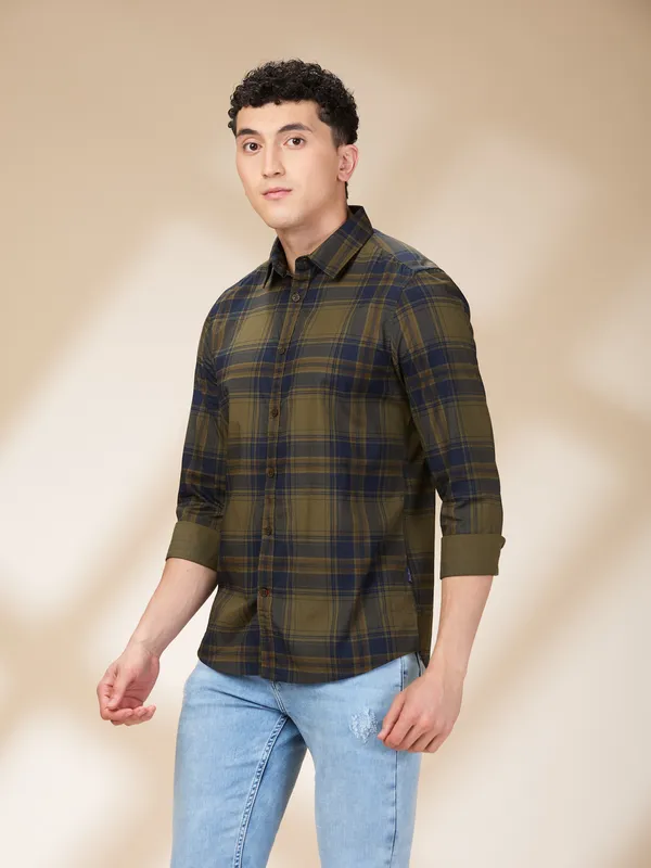 Being Human Clothing Mens-Top Shirts Olive
