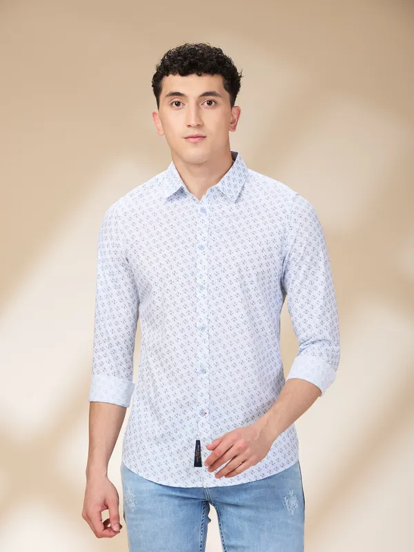 Being Human Mens-Top Shirts Sky Blue