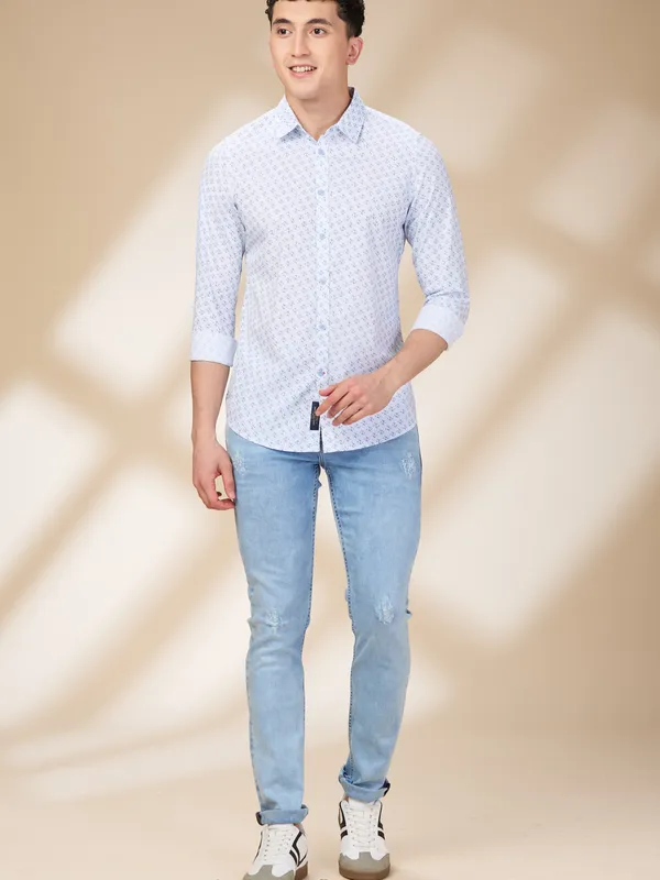 Being Human Mens-Top Shirts Sky Blue