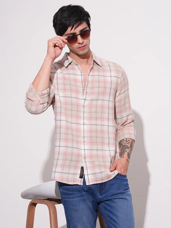 Being Human Clothing-Mens-Top-Shirts Peach