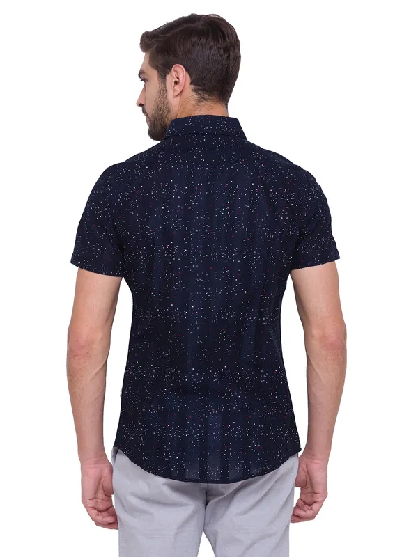 Being Human Clothing Men Slim Fit Collared Shirts-Navy