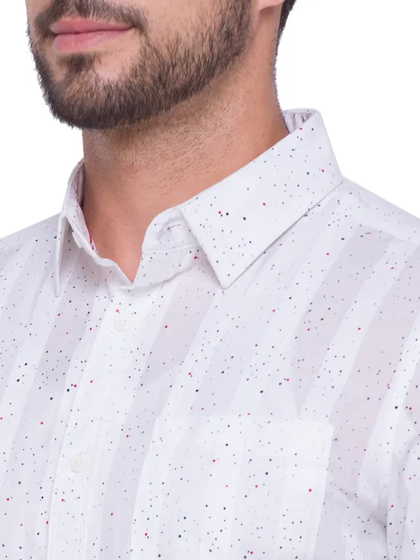 Being Human Clothing Men Slim Fit Collared Shirts-White