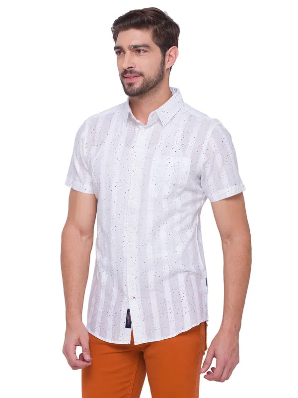 Being Human Clothing Men Slim Fit Collared Shirts-White