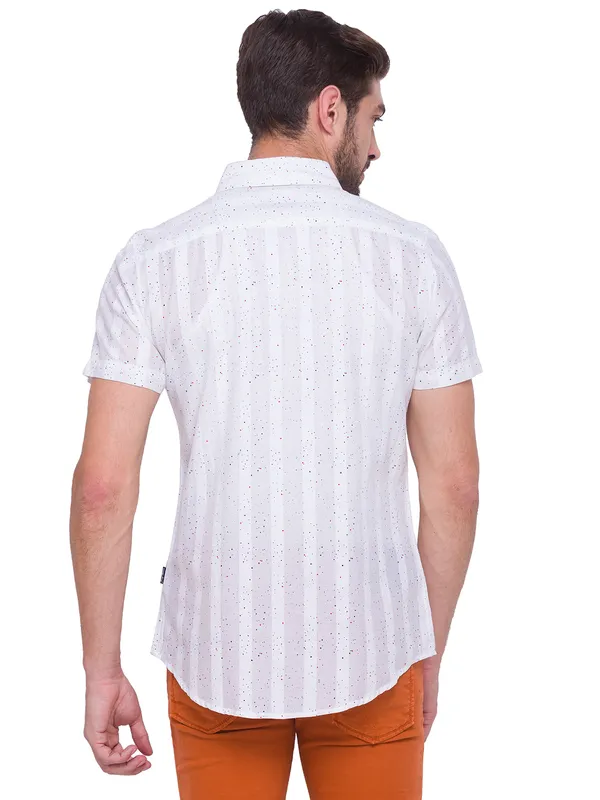 Being Human Clothing Men Slim Fit Collared Shirts-White