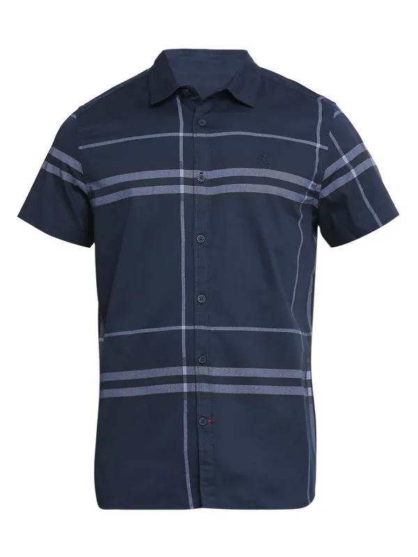 Being Human Slim Fit Men Collared Shirts-Navy