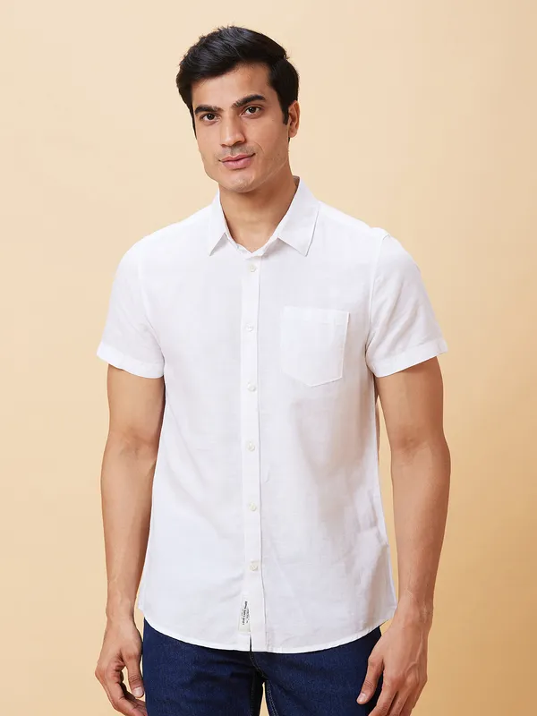 Being Human Men Slim Fit Shirts-White