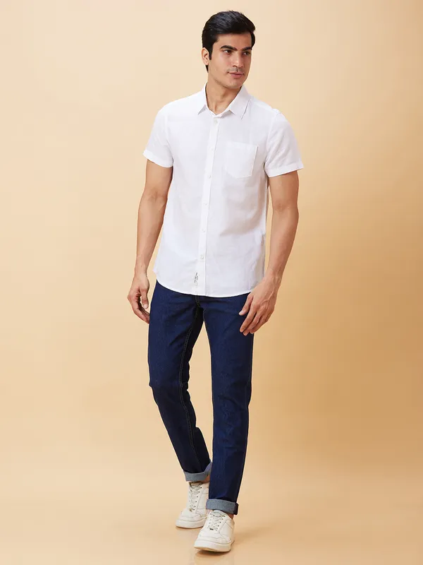 Being Human Men Slim Fit Shirts-White