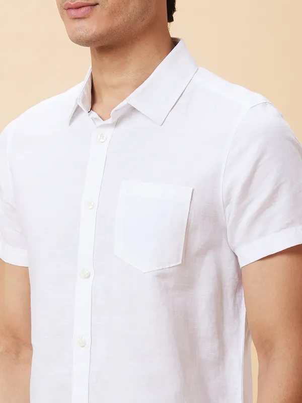 Being Human Men Slim Fit Shirts-White