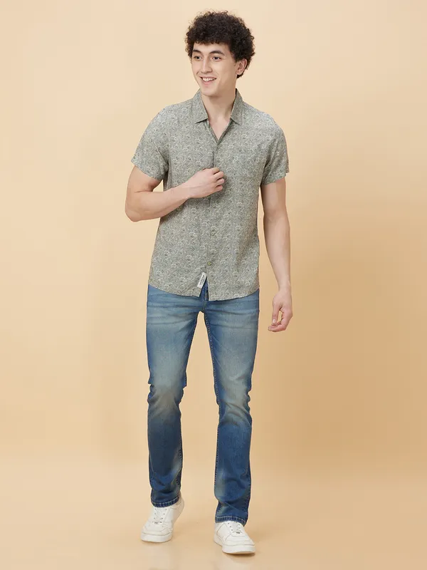 Being Human Clothing Men Slim Fit Shirts-Grey