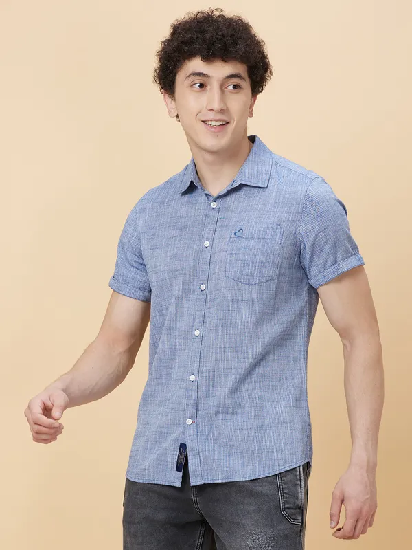 Being Human Clothing Men Slim Fit Shirts-Navy