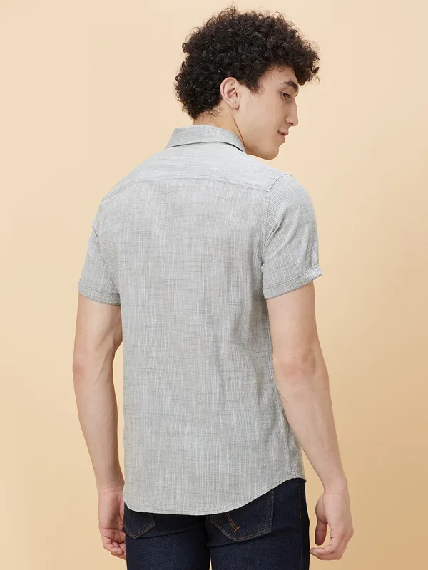 Being Human Clothing Men Slim Fit Shirts-Olive