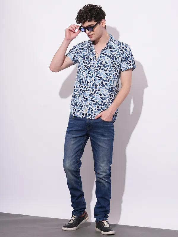 Being Human Mens-Top Shirts Blue