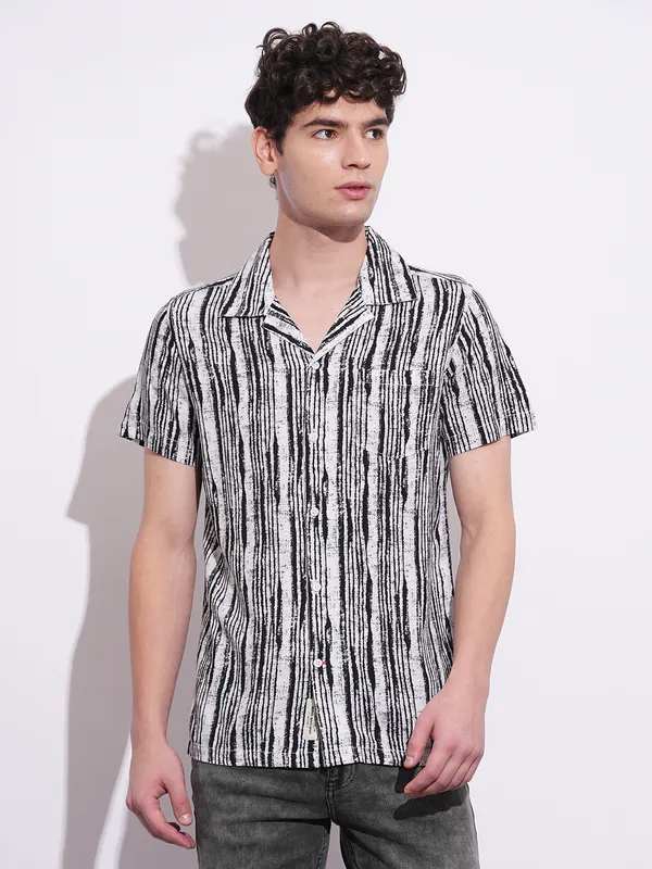 Being Human Clothing Mens-Top Shirt Black & White