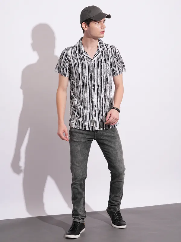 Being Human Clothing Mens-Top Shirt Black & White