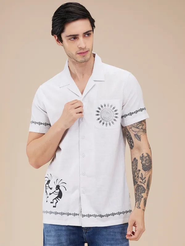 Being Human Clothing Mens-Top Shirts Lt.Grey