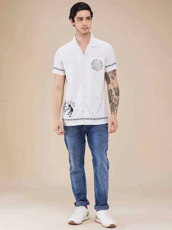 Being Human Clothing Mens-Top Shirts Lt.Grey