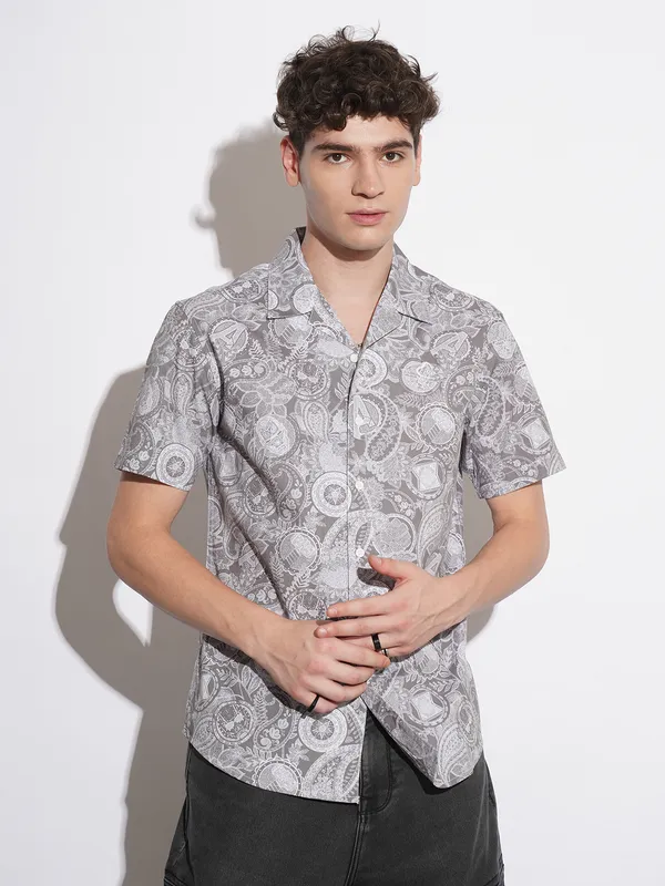 Being Human Mens-Top Shirts Grey