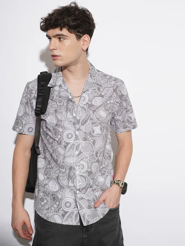 Being Human Mens-Top Shirts Grey