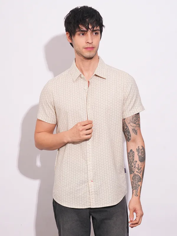 Being Human Clothing-Mens-Top-Shirts Khaki/Blue