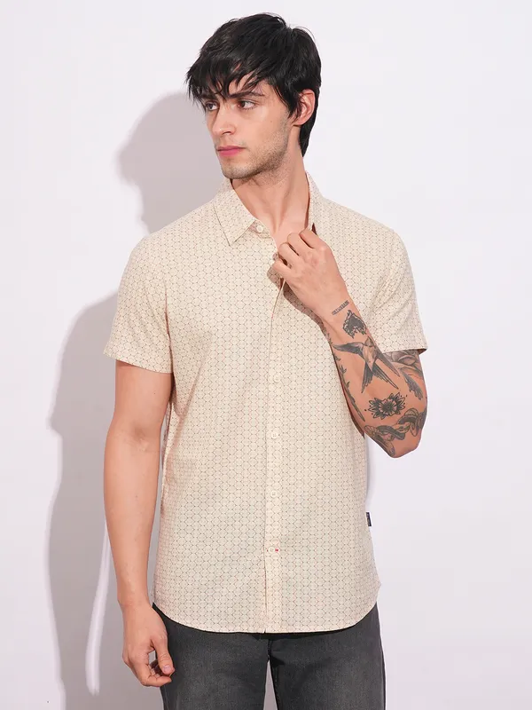 Being Human Clothing-Mens-Top-Shirts Khaki/Red