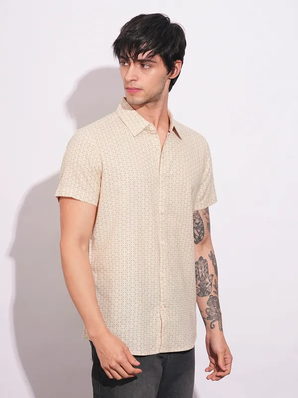 Being Human Clothing-Mens-Top-Shirts Khaki/Red