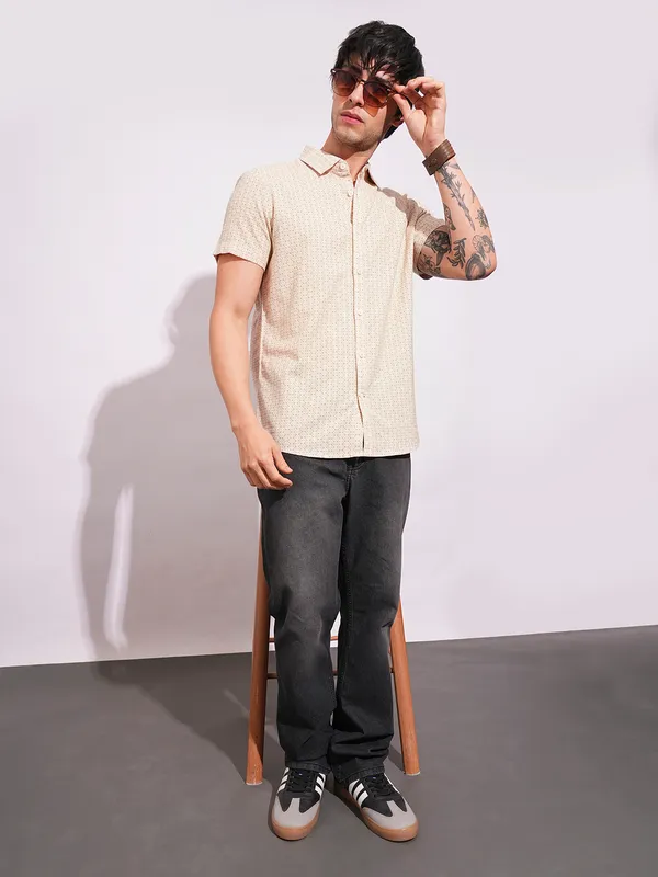 Being Human Clothing-Mens-Top-Shirts Khaki/Red