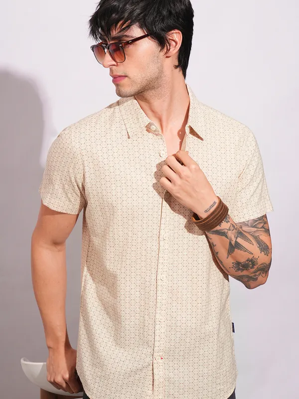 Being Human Clothing-Mens-Top-Shirts Khaki/Red