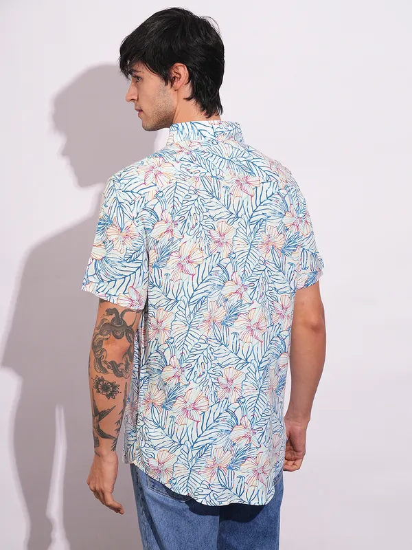 Being Human Clothing-Mens-Top-Shirts White/Teal