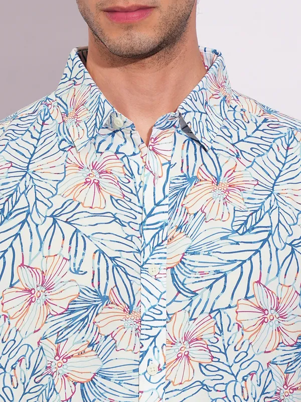 Being Human Clothing-Mens-Top-Shirts White/Teal