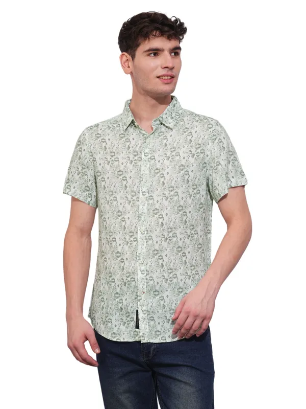 Being Human Clothing Mens-Top Shirts White/Green