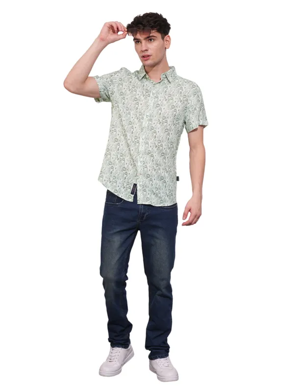 Being Human Clothing Mens-Top Shirts White/Green