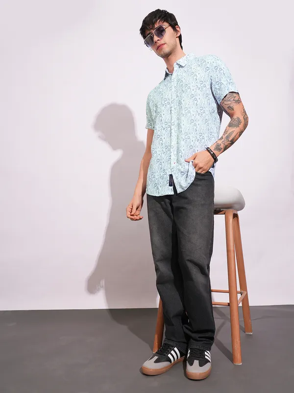 Being Human Clothing-Mens-Top-Shirts White/Navy