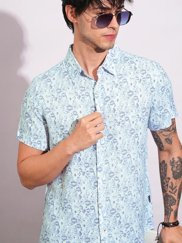 Being Human Clothing-Mens-Top-Shirts White/Navy